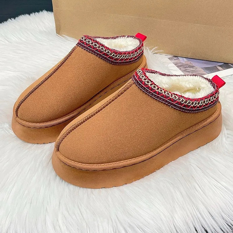 New Sheepskin Platform Slippers Shoes