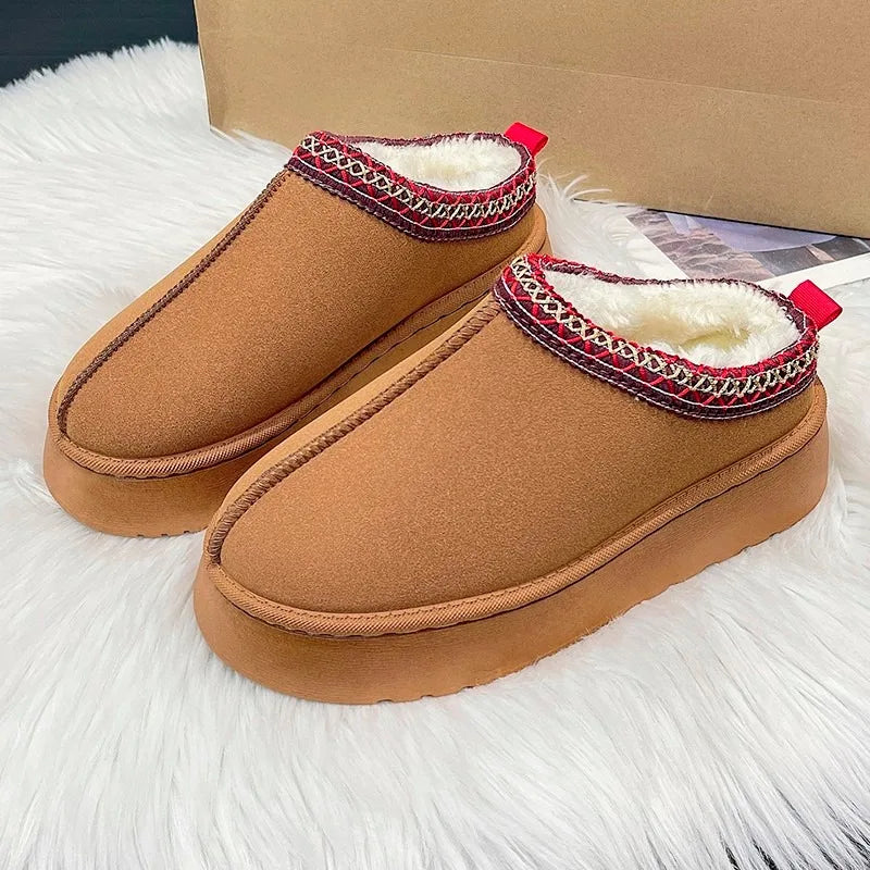 New Sheepskin Platform Slippers Shoes